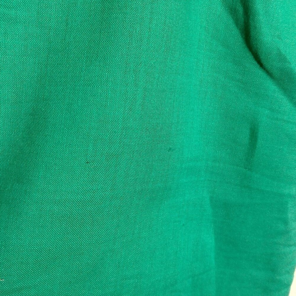 Bonnie Boerer Unlimited Blouse S Green Button Nautical Porthole Palm Tree Cruise - Picture 11 of 16